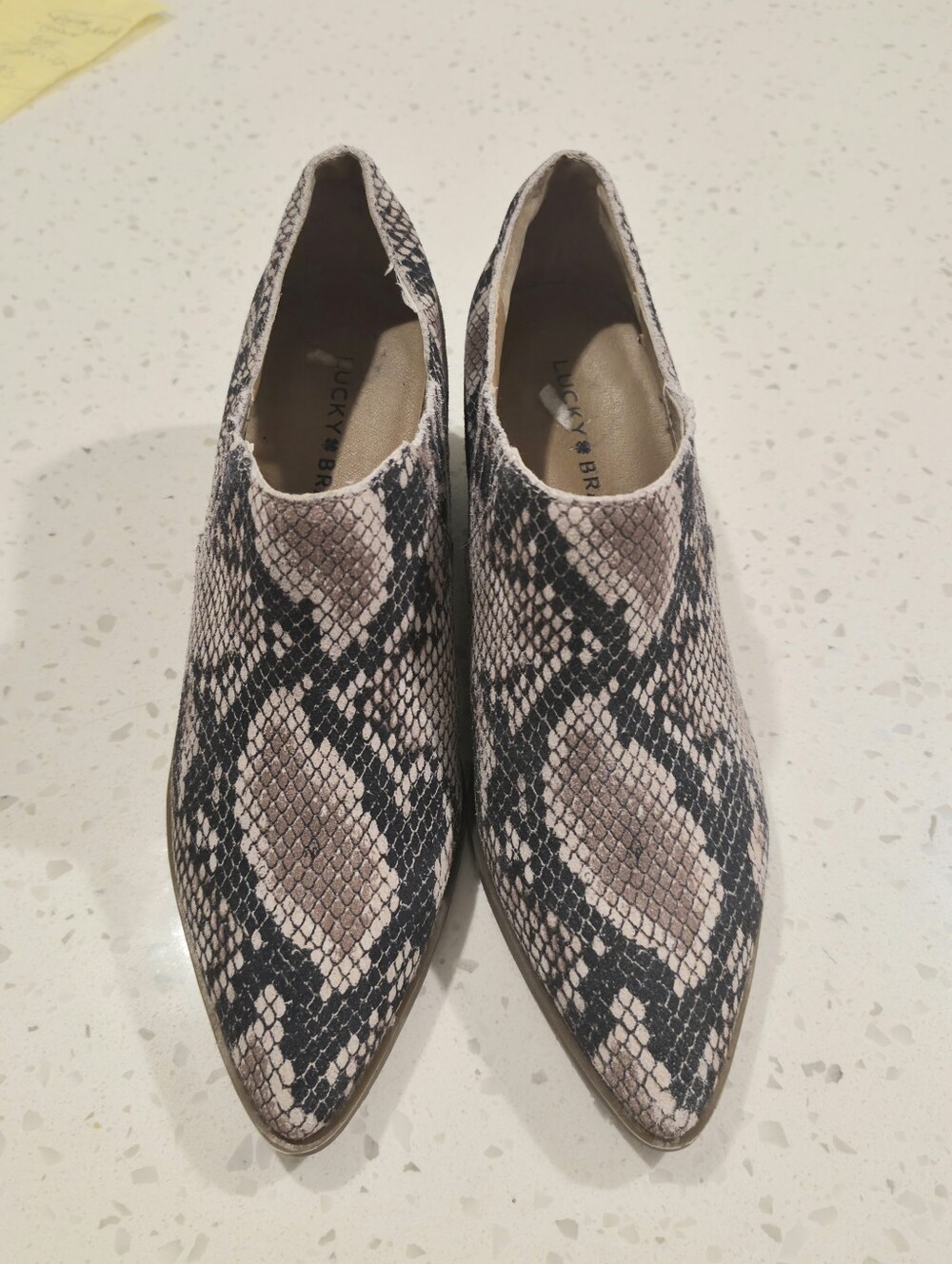 NEW Lucky Brand Snakeskin Leather Ankle Booties Size 7M - Picture 6 of 10